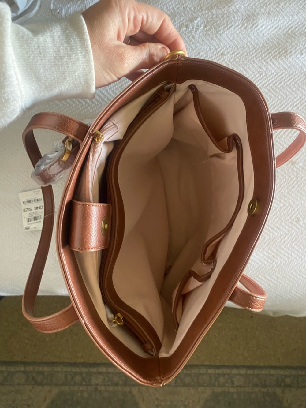 Great Ombre Tote Braided Brown Straps Lots of Pockets - Picture 9 of 9